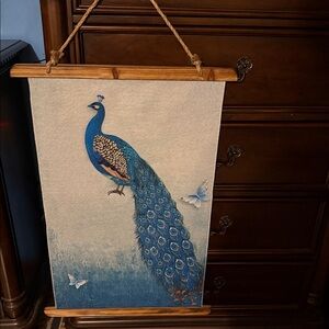 Elegant Blue Peacock Wall Hanging Decor